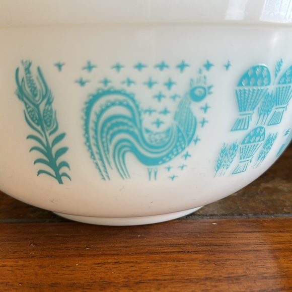 Vintage Set of 2 PYREX AMISH BUTTERPRINT Turquoise 401 & 403 mixing bowls EUC - Picture 10 of 13